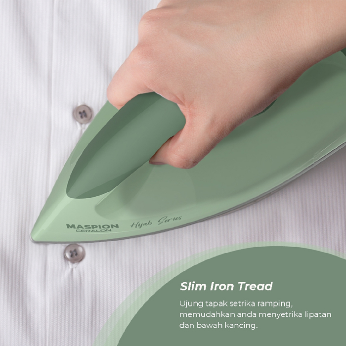 Maspion Setrika Listrik Dry Iron Non-Stick Hijab Series - HA365 | HA-365